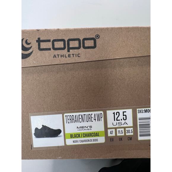 Topo Athletic Terraventure 4 Waterproof Trail Running Shoes Black Men 12.5